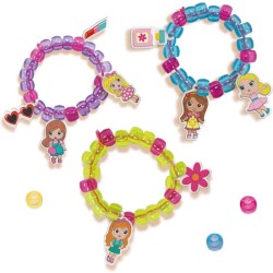 SES - Fashion girls bedelarmbanden - armbandjes maken meisjes - 8 kleurpotloden en voorbeelden - met magisch krimpfolie