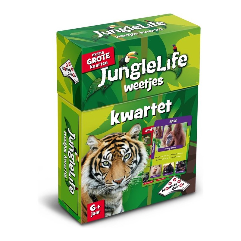 Junglelife Weetjes Kwartet - Kaartspel - Boordevol leuke feitjes over dieren uit de jungle