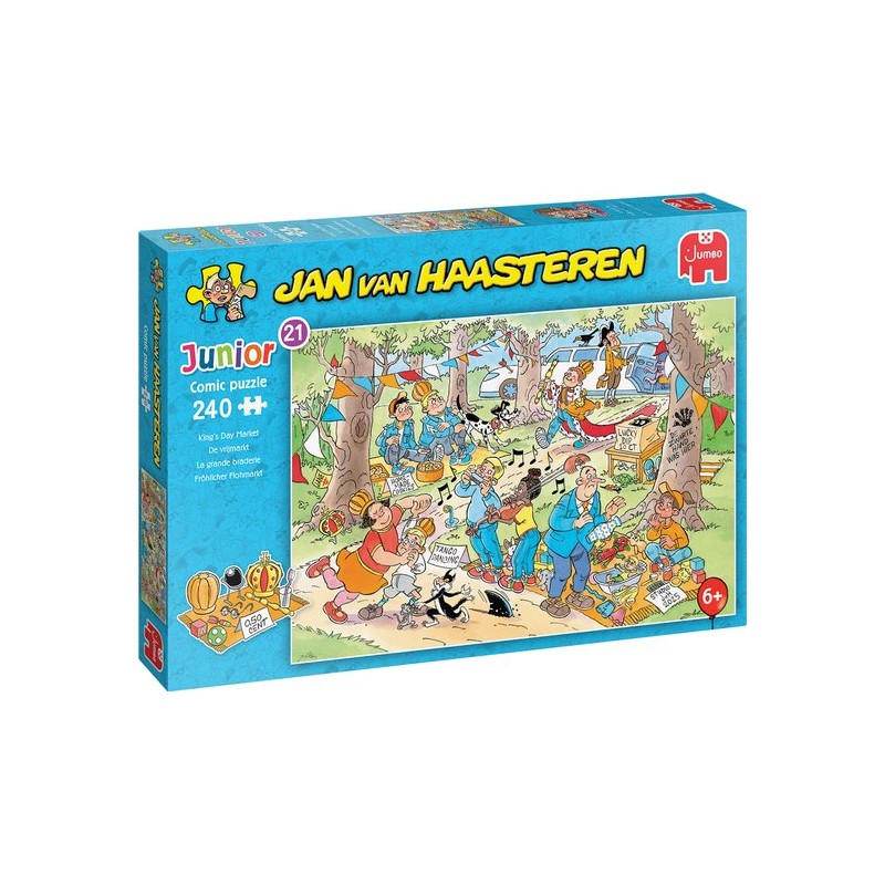 Jan van Haasteren Junior 21 - De vrijmarkt - 240 stukjes puzzel - Legpuzzel voor kinderen, Vanaf 6 jaar
