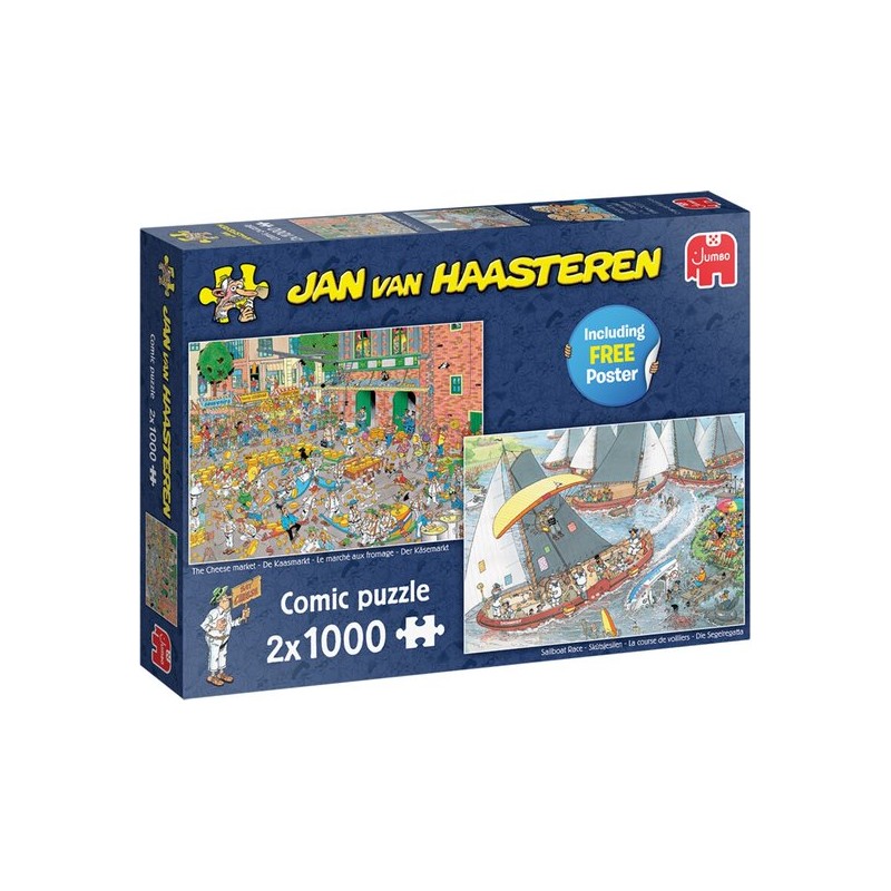 Jan van Haasteren - De Kaasmarkt & Skûtsjesilen - Puzzel - 2x1000 stukjes