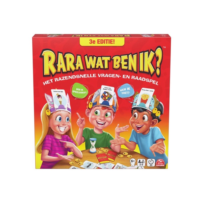 Spin Master Games - Rara Wat Ben Ik?  3e editie 2025 met nieuwe kaarten en hoofdbanden