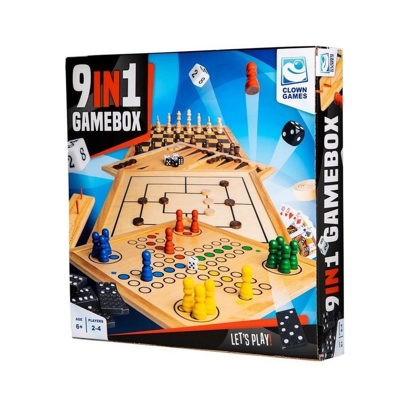 Clown Games 9-In-1 Spellendoos Hout