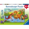 Puzzel 2x24 stukjes Vrolijke Dino