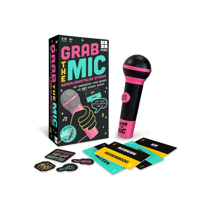 Megableu Grab The Mic - Karaoke Partyspel - Muziekspel voor 2-10 Spelers