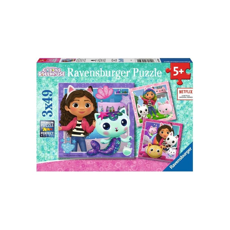 Ravensburger puzzel Gabby's Dollhouse - Legpuzzel - 3x49 stukjes