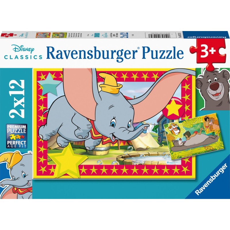 Disney Animal - Twee puzzels - 12 stukjes