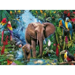 Olifanten in de jungle - Legpuzzel - 150XXL stukjes