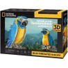 National Geographic 3D Puzzel - Bleu throathed macaw - blauwe papagaai