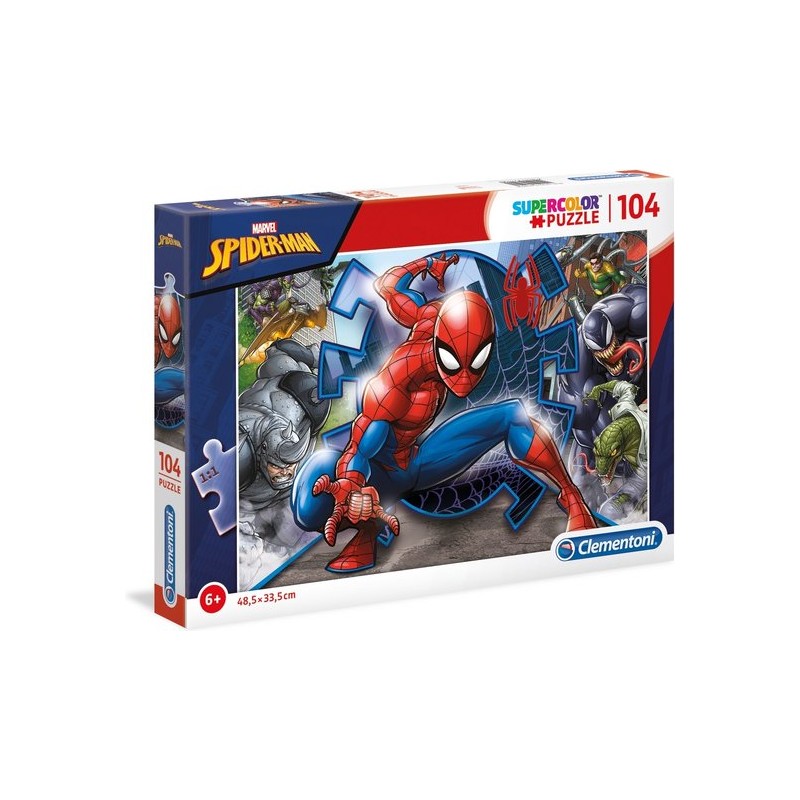 Clementoni - Puzzel - 104 Stukjes - Spider-Man - Kinderpuzzel vanaf 6 Jaar