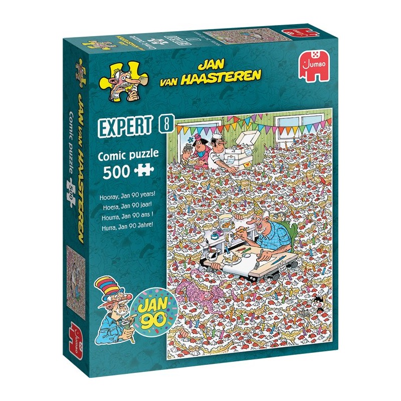 Jan van Haasteren - Expert  8- Hoera Jan 90 jaar - 500 stukjes puzzel - Legpuzzel