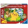 Pikachu en zijn vrienden - Legpuzzel - 2x24 stukjes