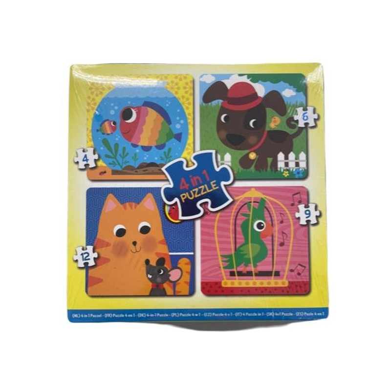 4-in-1 puzzel 4,6,9 en 12 stukjes
