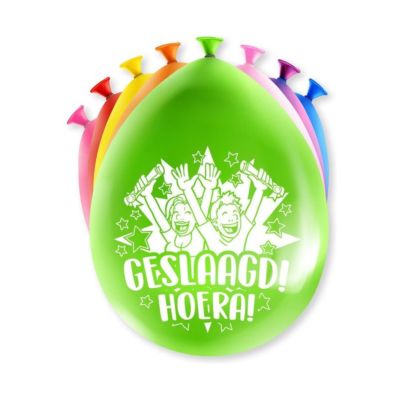 Ballonnen - geslaagd/afstudeer feest - 8x stuks - diverse kleuren - 30 cm