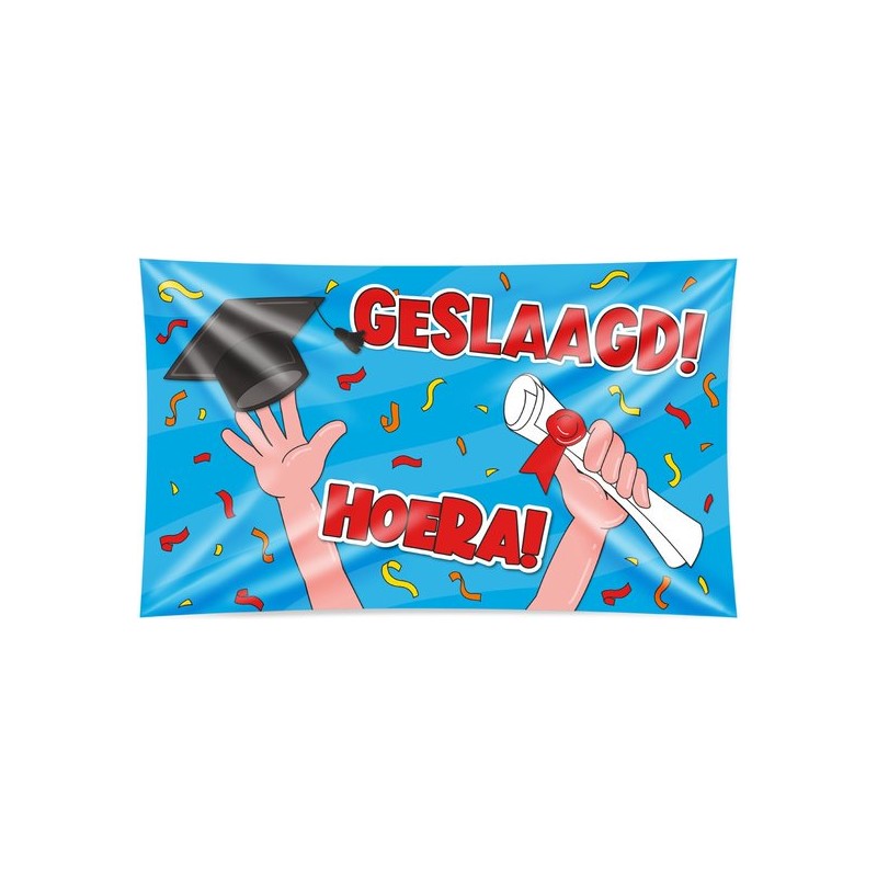 XXL Gevel vlag - Geslaagd cartoon