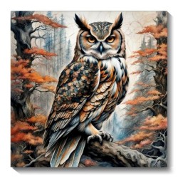 Diamond painting 20x30 cm: Uil