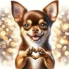 Diamond painting 20x30 cm: Chihuahua