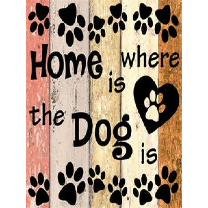 Diamond painting 40x50 cm: Home is where the dog is