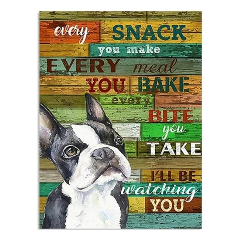 Diamond painting 40x50 cm: Hond met tekst