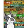 Diamond painting 40x50 cm: Hond met tekst