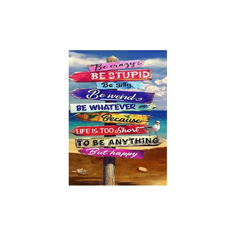 Diamond painting 40x50 cm: Richtingwijzer met tekst