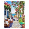 Diamond painting 40x50 cm: Straat uitzicht op zee