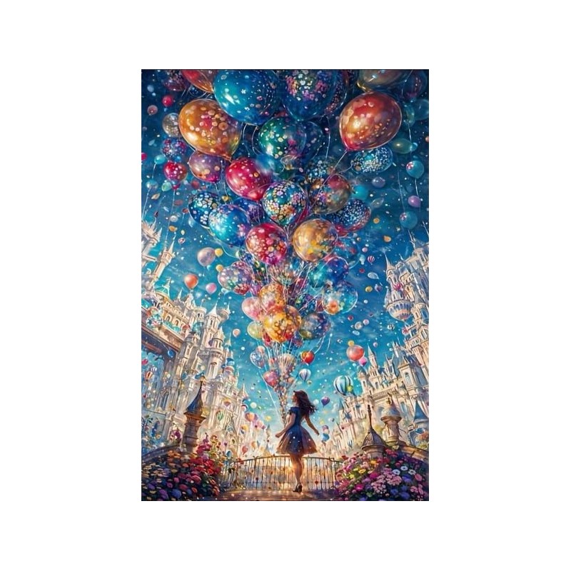 Diamond painting 40x50 cm: Hemel vol ballonen