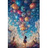 Diamond painting 40x50 cm: Hemel vol ballonen