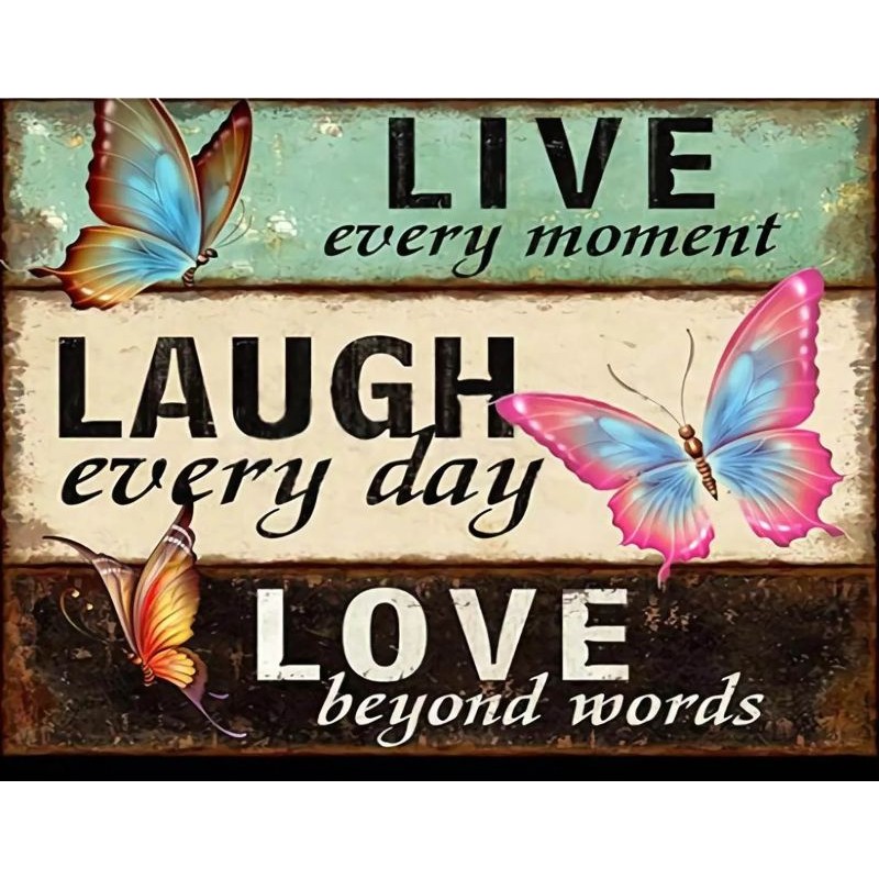 Diamond painting 40x50 cm: Live Laugh Love