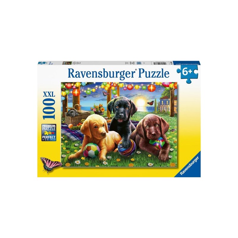 Honden picknick - Legpuzzel - 100 stukjes