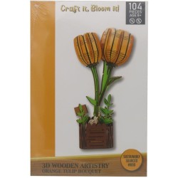 Wooden 3D Puzzle 104pcs Tulp