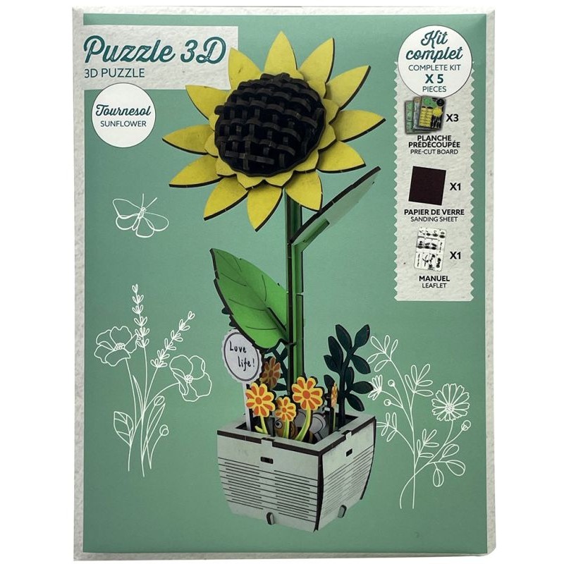 Wooden 3D Puzzle Flower