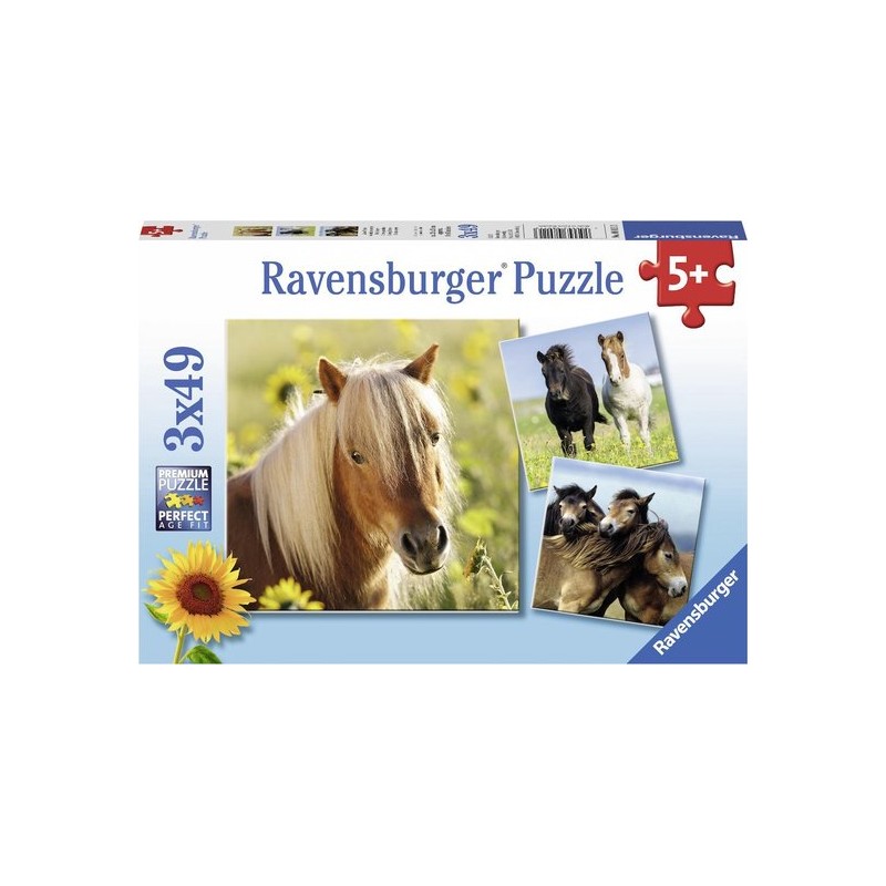 Ravensburger puzzel Schattige Pony's - 3x49 stukjes