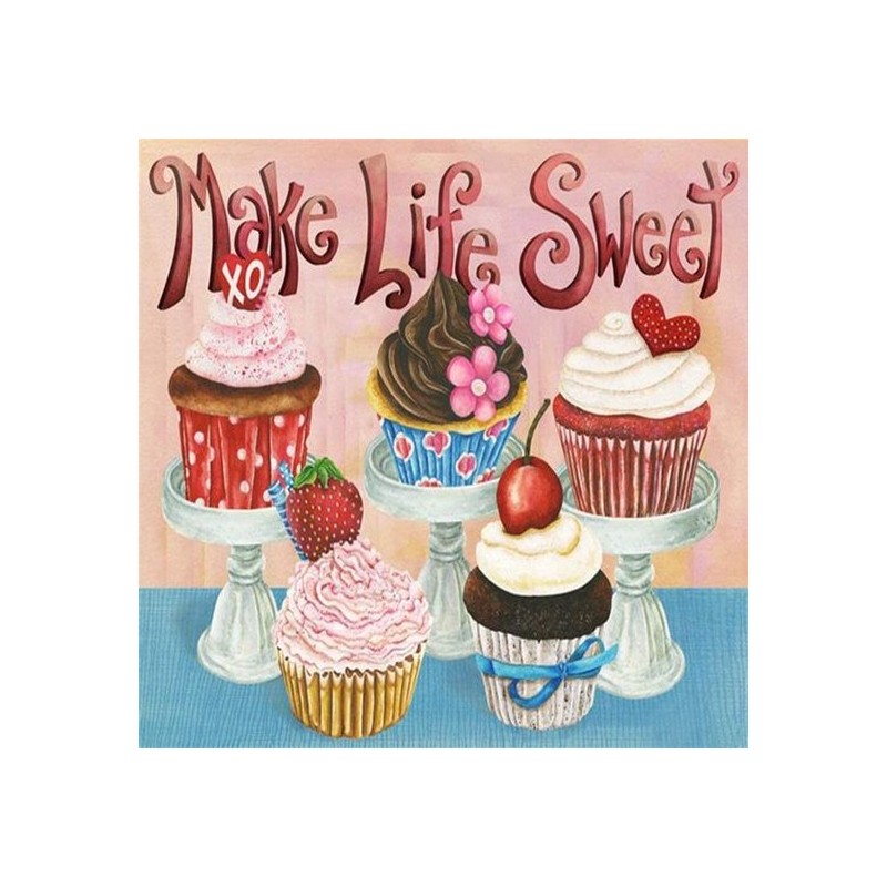 Diamond Painting - Taart Cakjes Muffin -  50x40cm