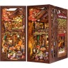 Luxe Book Nook DIY Pakket - Twilight Cottage - Miniatuur Houten Boekensteun met LED Verlichting Herfst Huisje