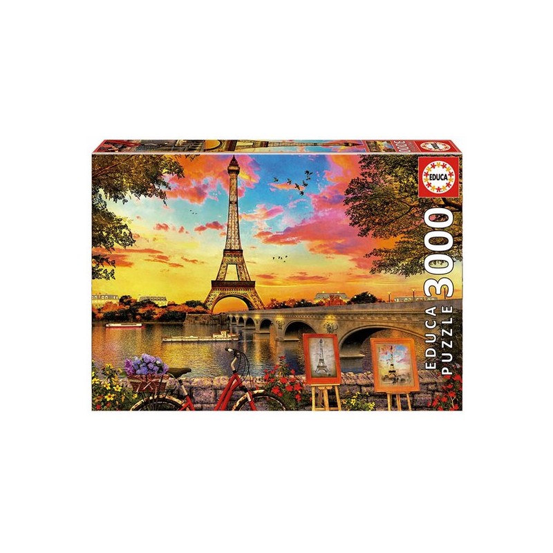 Educa - puzzel - 3000 stuks - Zonsondergang in Parijs