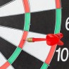 Dartbord X1 - 43 cm - tweezijdig speelbaar - klassiek - met 6 pijlen - thuis - steeldarts - zwart-wit