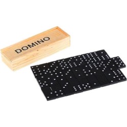 Domino spel in houten kistje - 28 Dominostenen